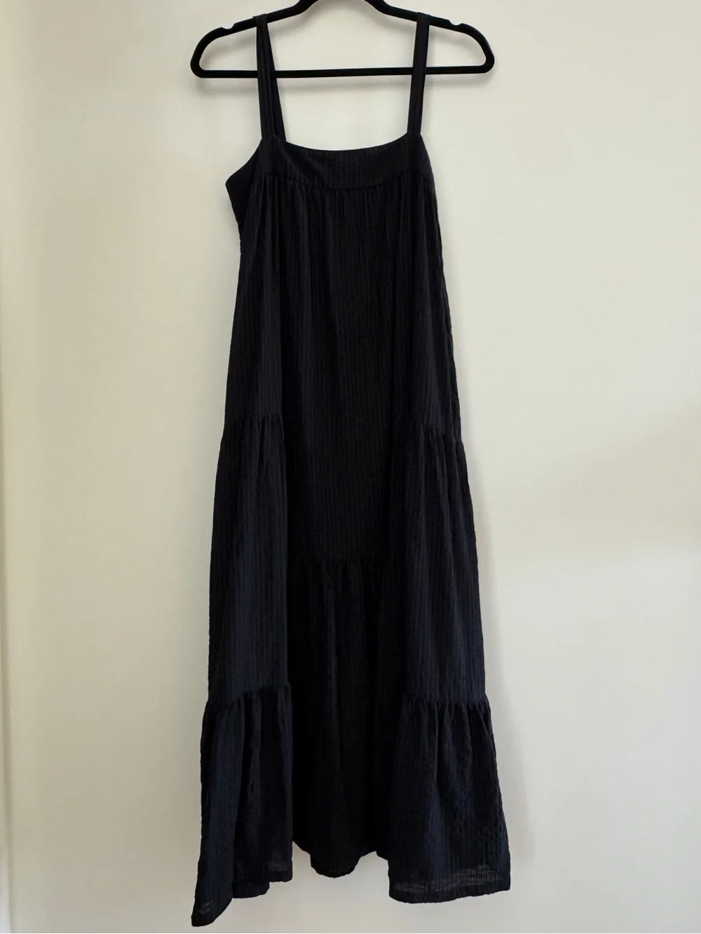 Jenni Kayne Seersucker Summer Dress in Black, Size S